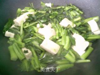 冻豆腐炒油菜蕻的做法步骤：8