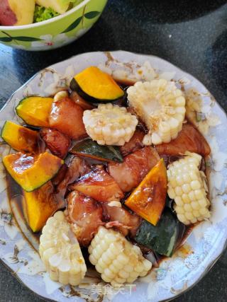 鸡胸肉烤蔬菜水果的做法步骤：1