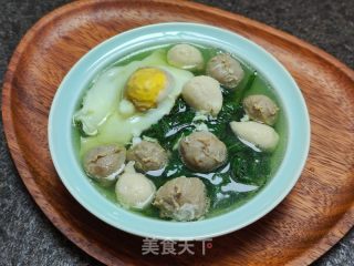 艾叶鸡蛋丸子汤的做法步骤：8