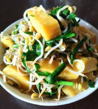豆芽炒黄米糕的做法步骤：7