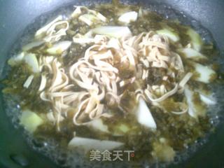 咸菜夜开花煮厚千张丝的做法步骤：6