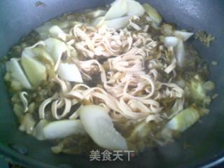 咸菜夜开花煮厚千张丝的做法步骤：9