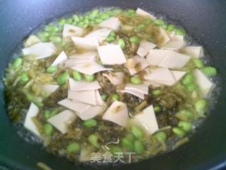 咸菜毛豆炒千张的做法步骤：6